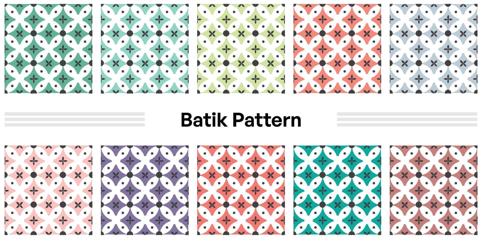 batik de patrón moderno sin costuras para fines textiles con varios colores y patrones vector