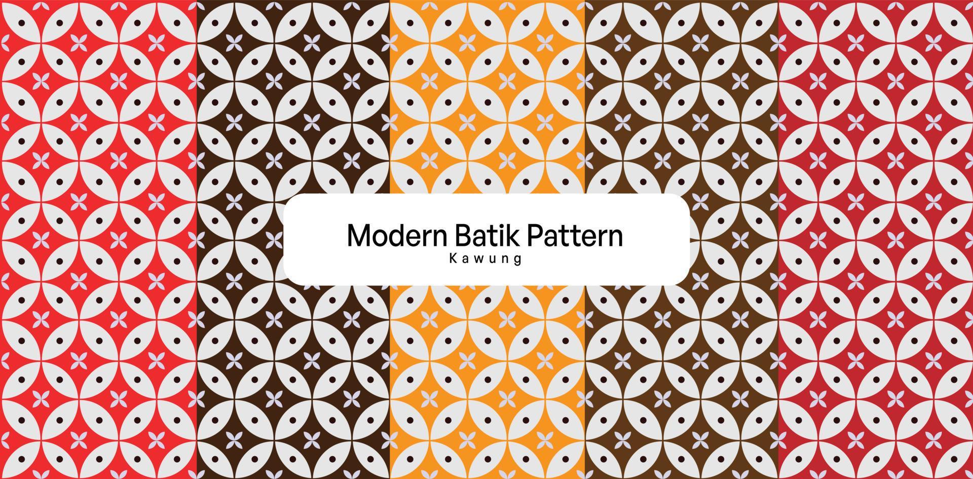 Modern Batik Pattern Called Kawung From Indonesia Country Vector ...