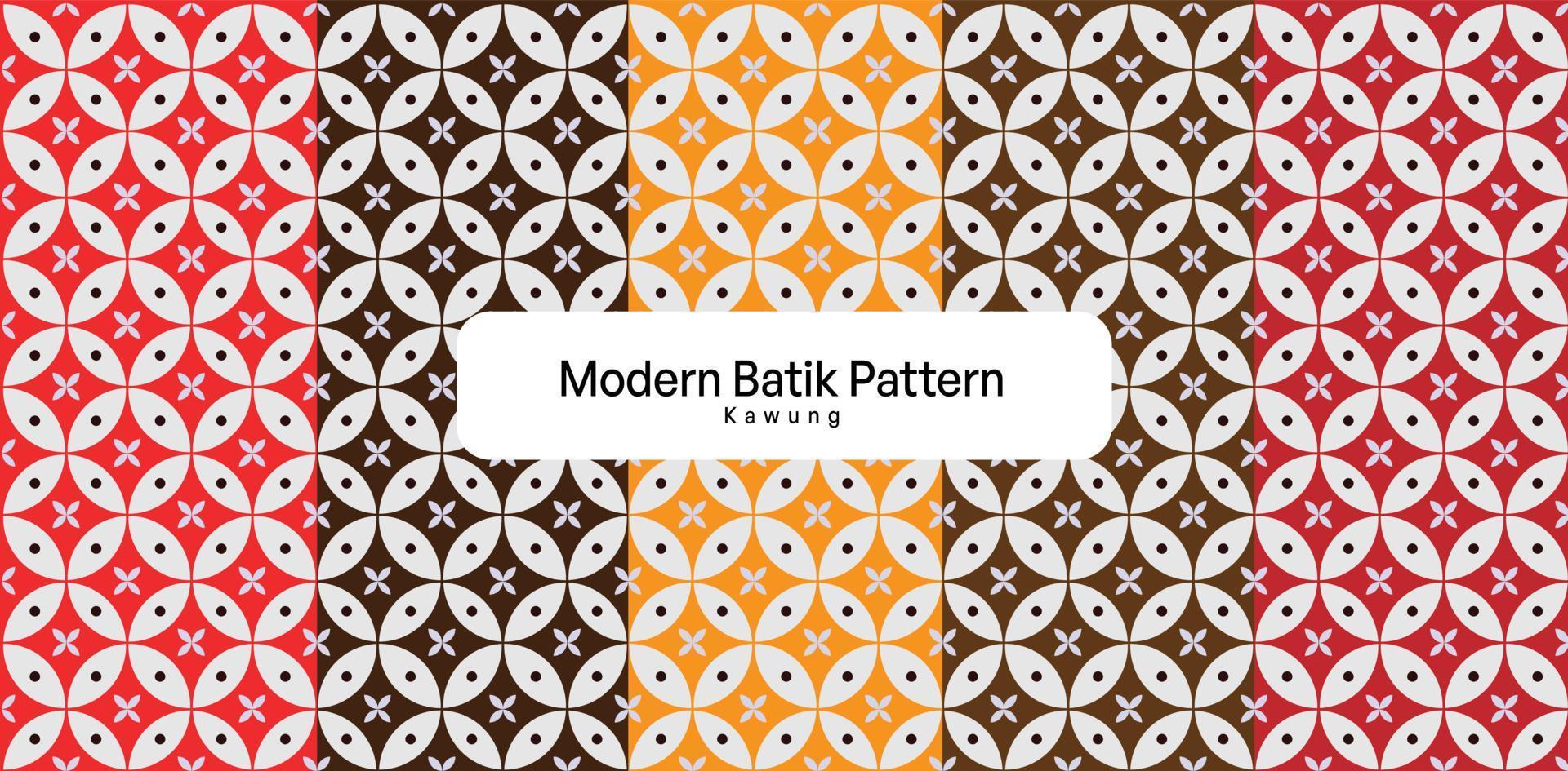 Modern Batik Pattern Called Kawung From Indonesia Country Vector