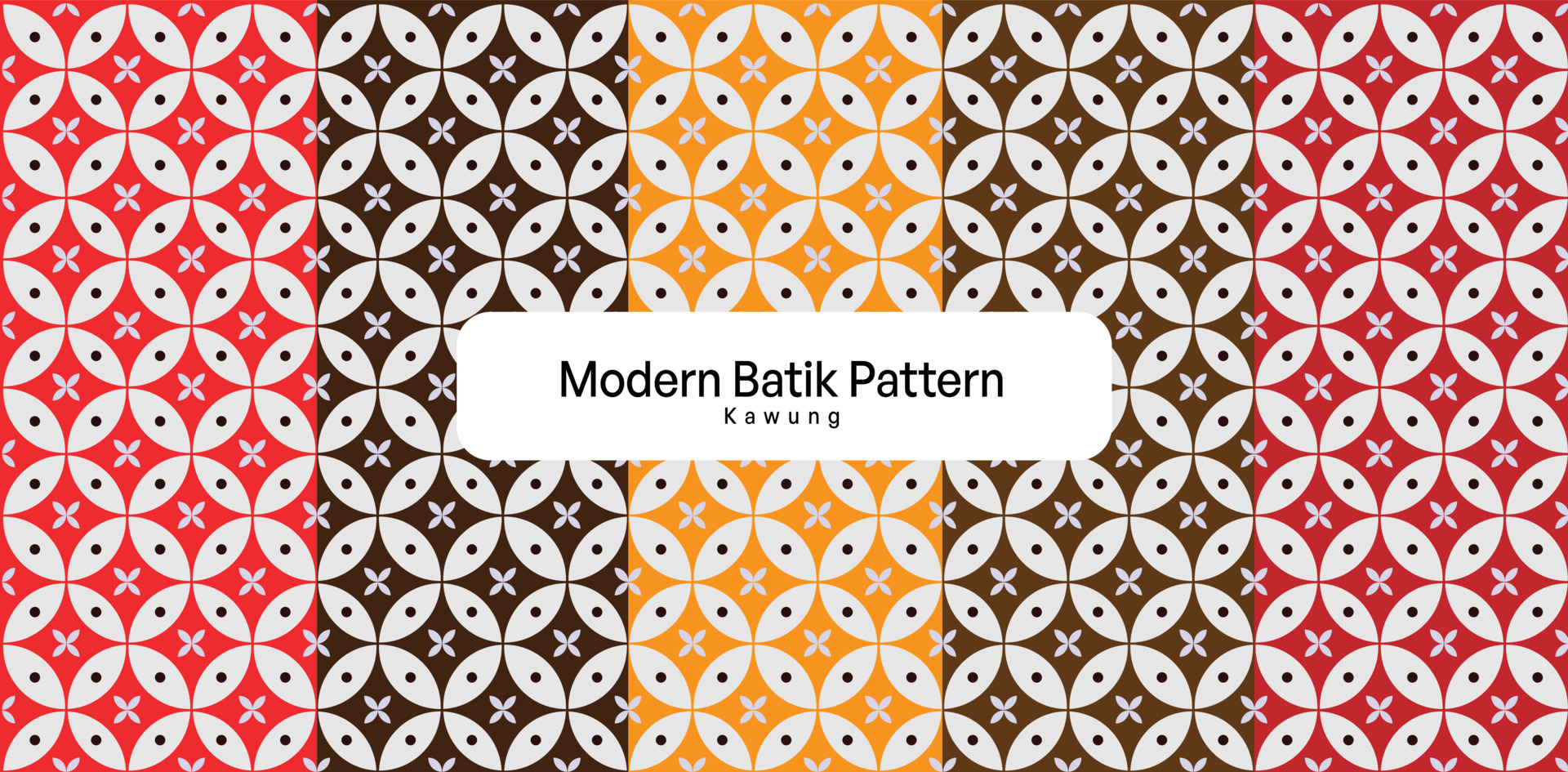 Modern Batik Pattern Called Kawung From Indonesia Country Vector