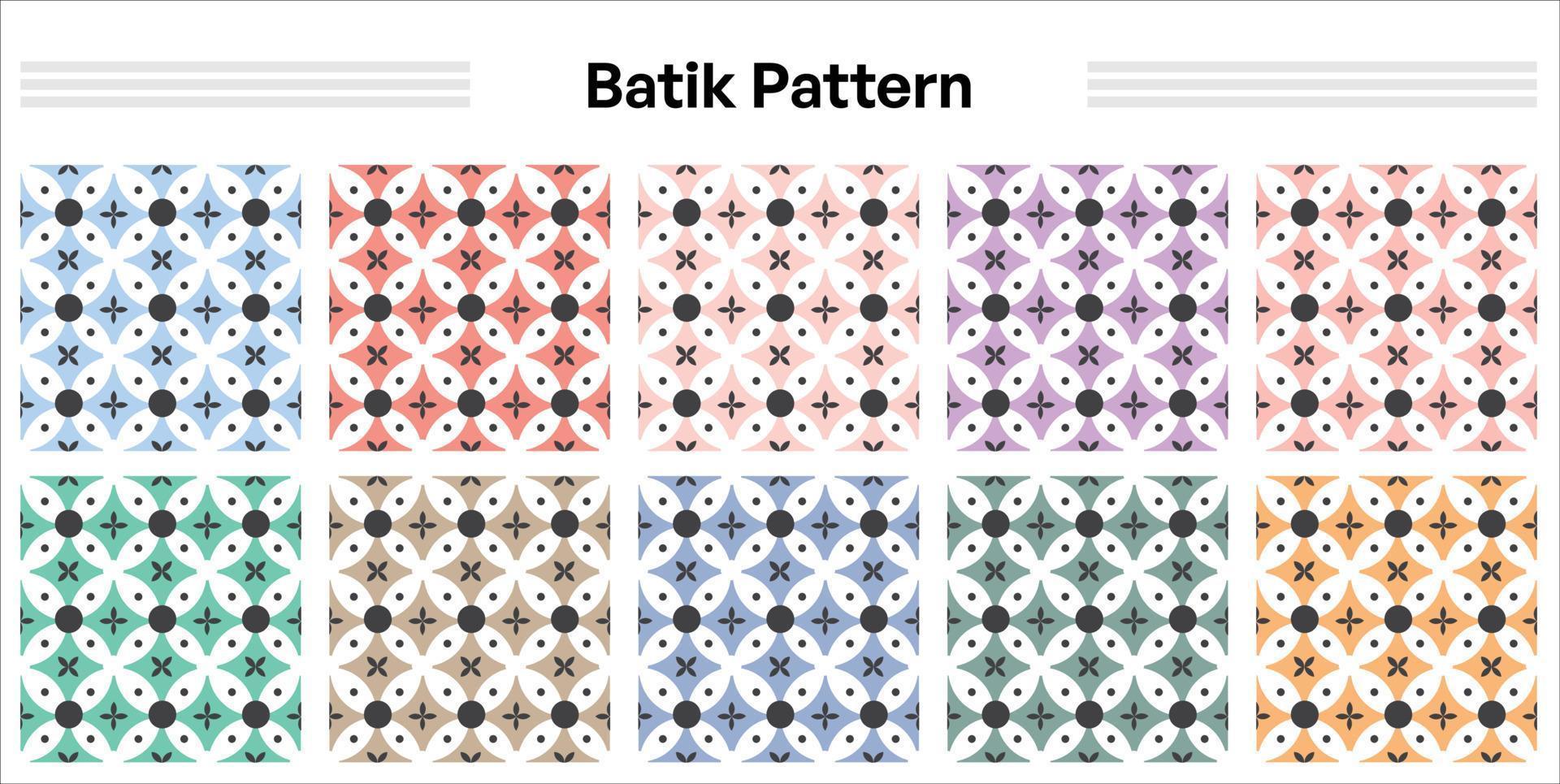 batik de patrón moderno sin costuras para fines textiles con varios colores y patrones vector