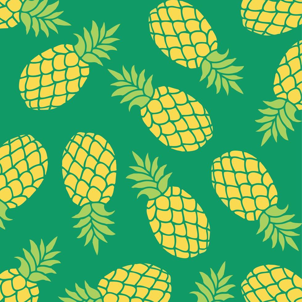 Pineapple fruit collage background with green base. Fruit wallpapers.  Editable vector design elements 11419708 Vector Art at Vecteezy