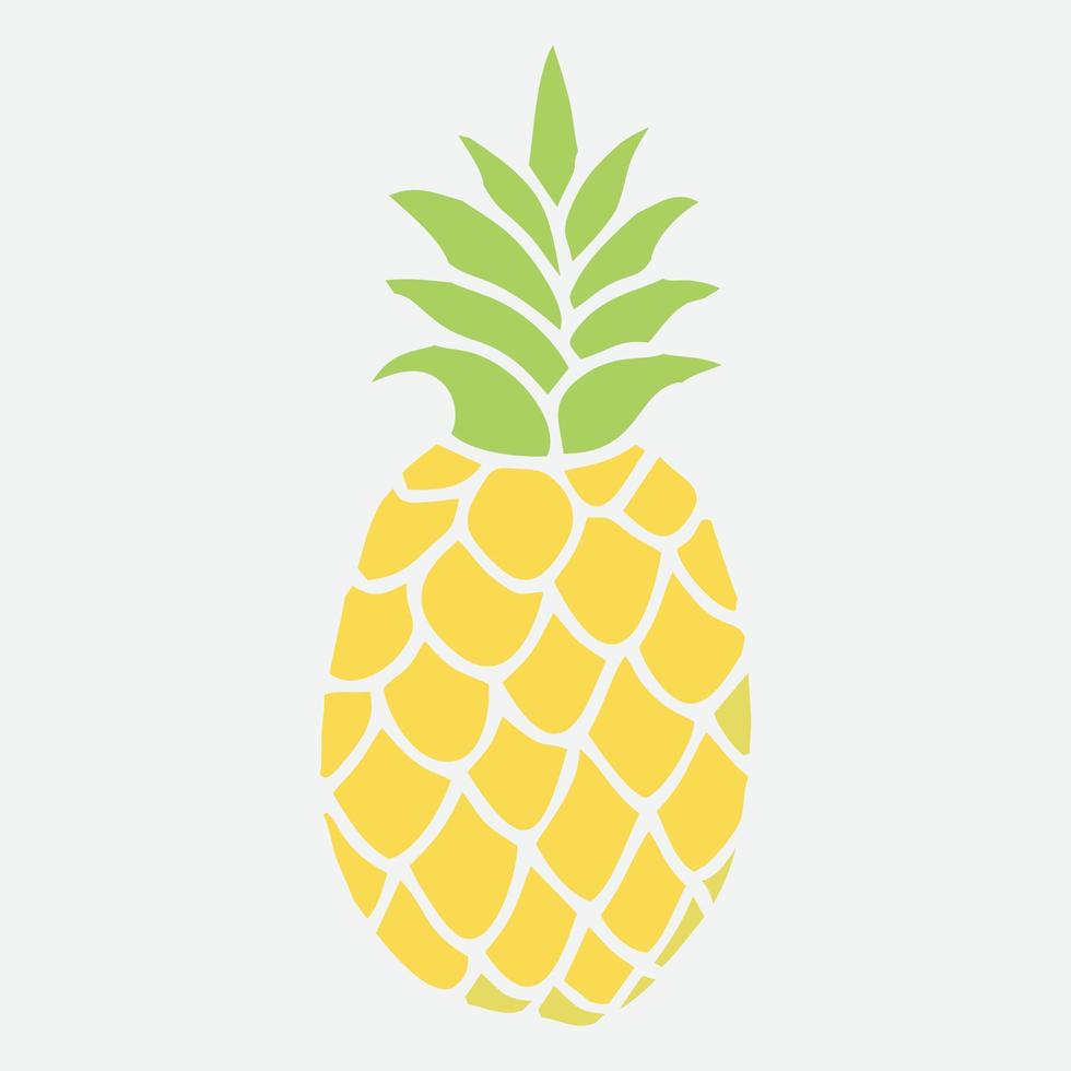 piña, una fruta tropical. adecuado para usar en elementos de diseño de tiendas de jugos u otras cosas que requieren ilustraciones de piña vector