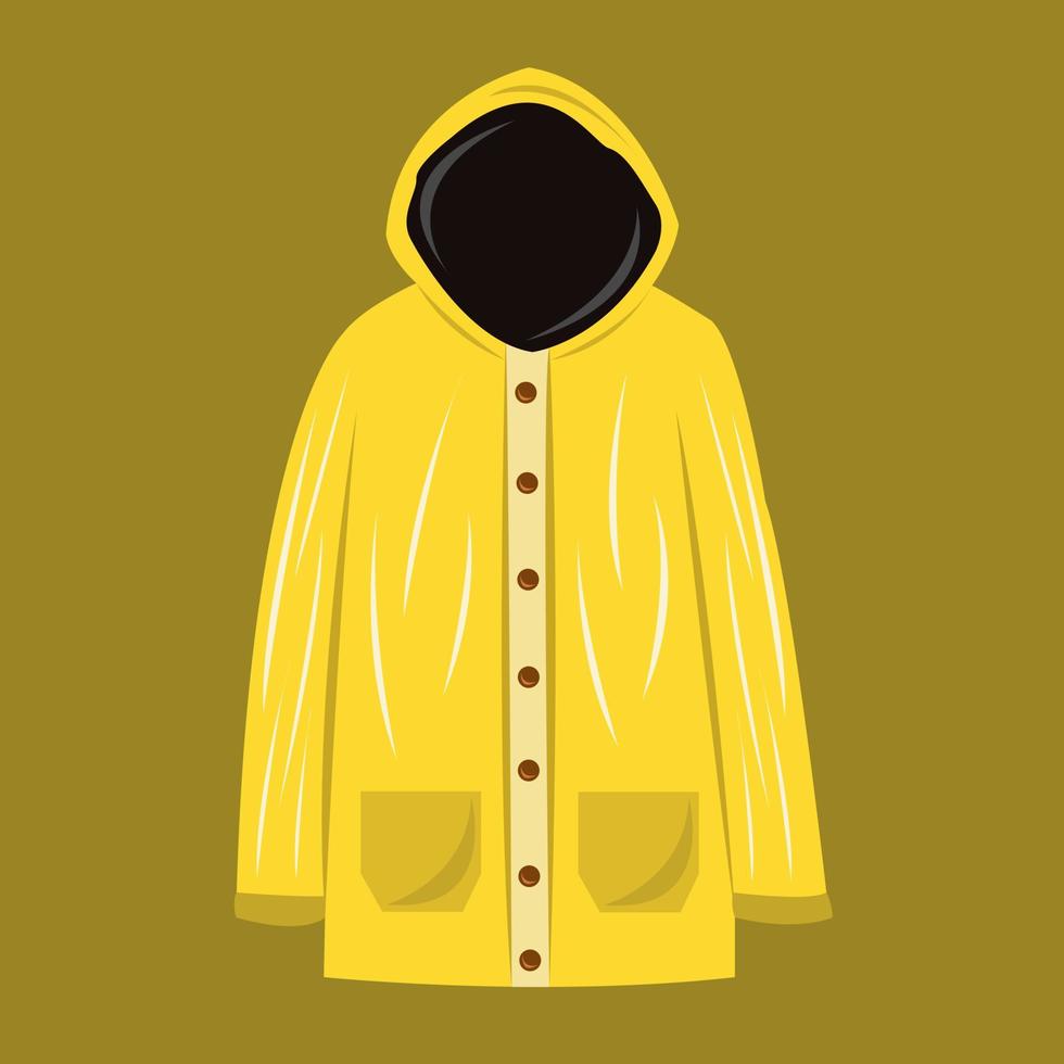 ilustración de vector de impermeable de otoño amarillo para diseño gráfico y elemento decorativo