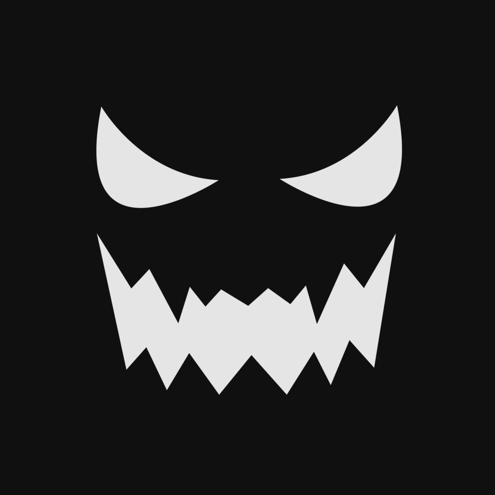 Monster face silhouette vector illustration for graphic design and decorative element