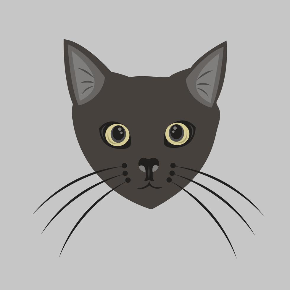 misteriosa ilustración de vector de gato oscuro para diseño gráfico y elemento decorativo