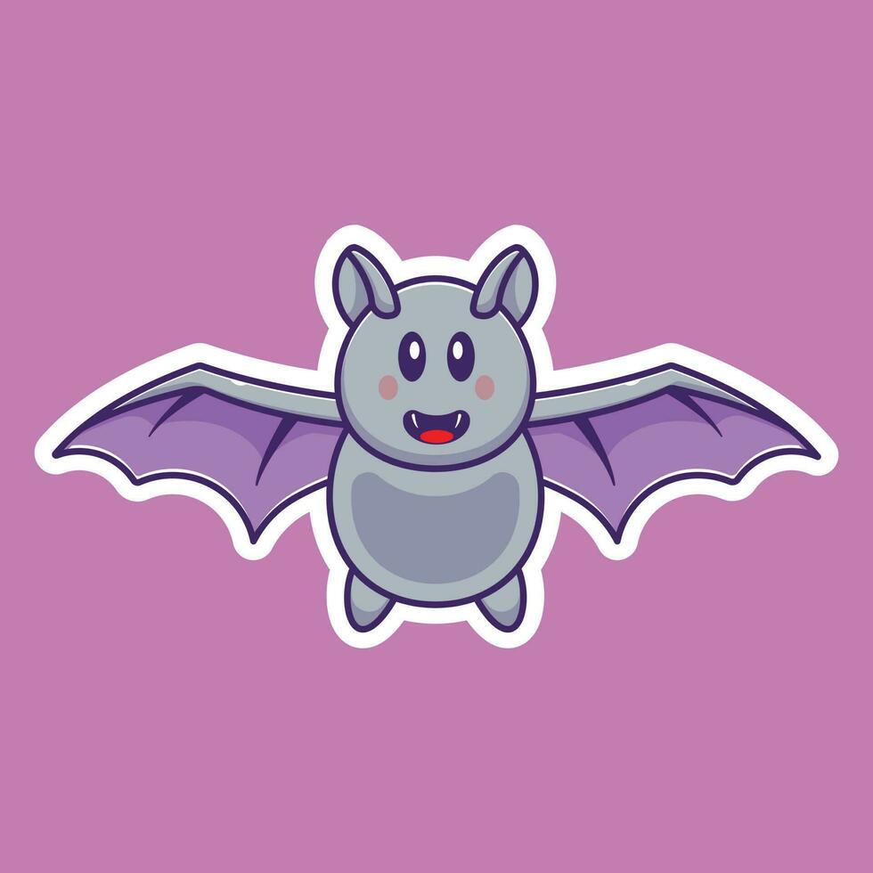 icono de dibujos animados ilustración de un lindo murciélago en vuelo. concepto de Halloween. diseño premium sencillo vector