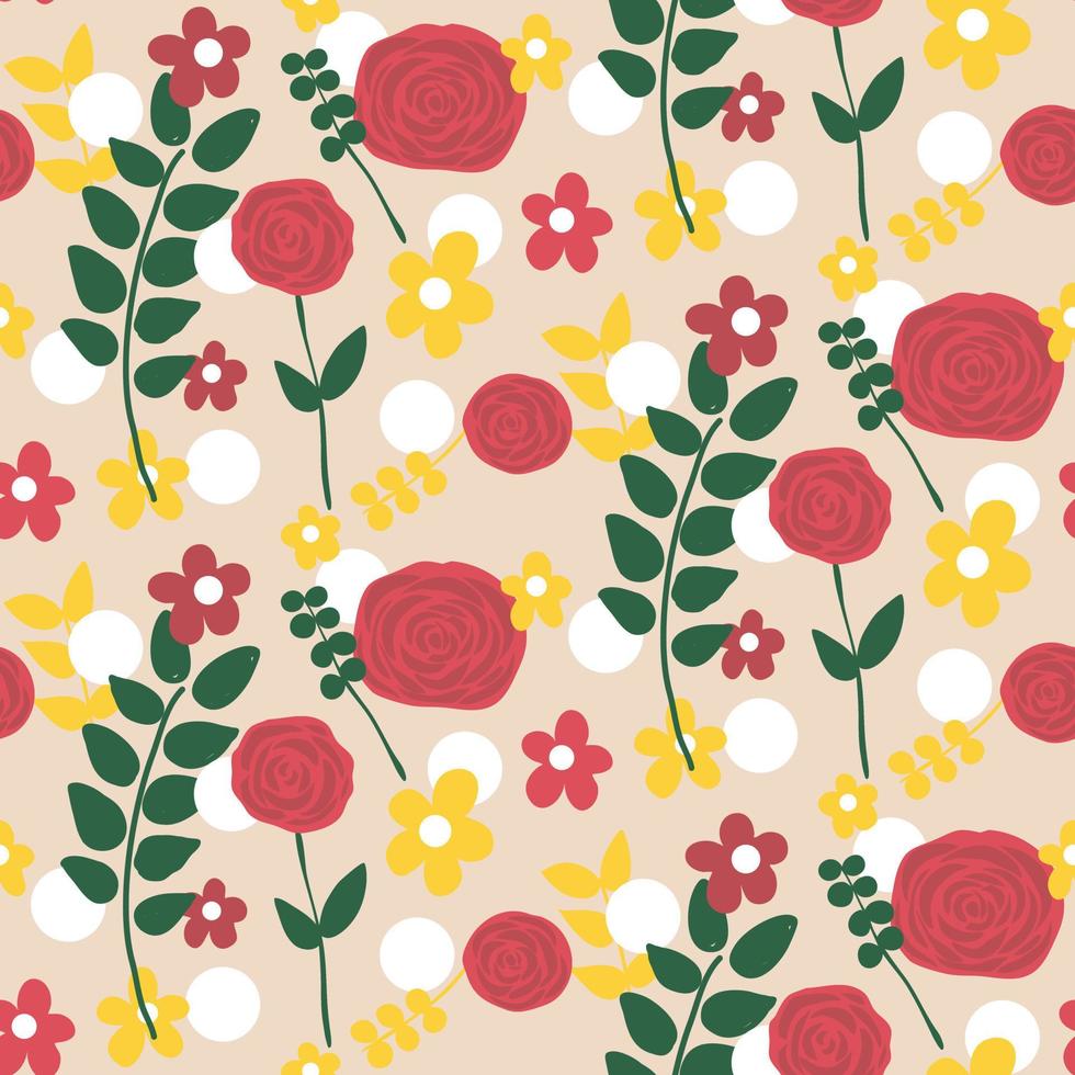 Seamless floral pattern for decoration on the canvas. Dress pattern decoration. Wallpaper for decorating the room. vector
