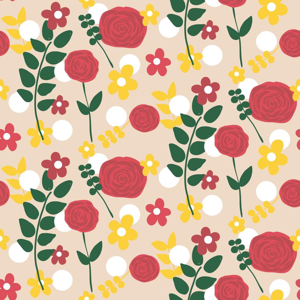 Seamless floral pattern for decoration on the canvas. Dress pattern decoration. Wallpaper for decorating the room. vector