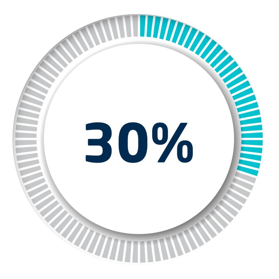 Set of circle percentage diagrams for infographics, 3D design png