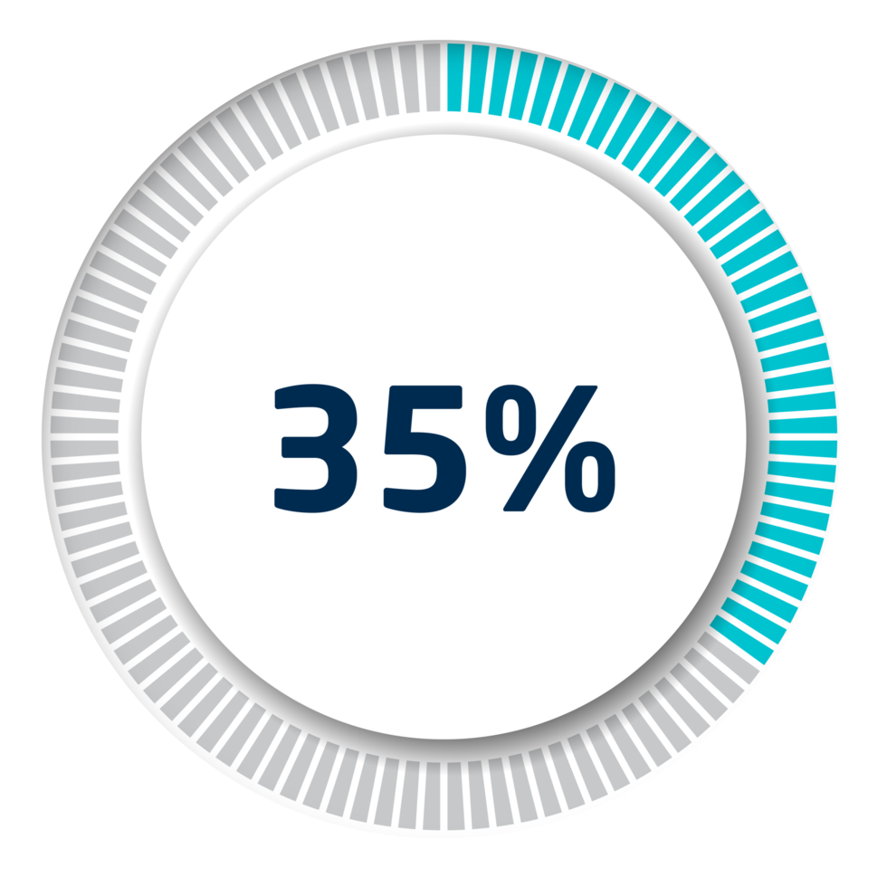 Set of circle percentage diagrams for infographics, 3D design png