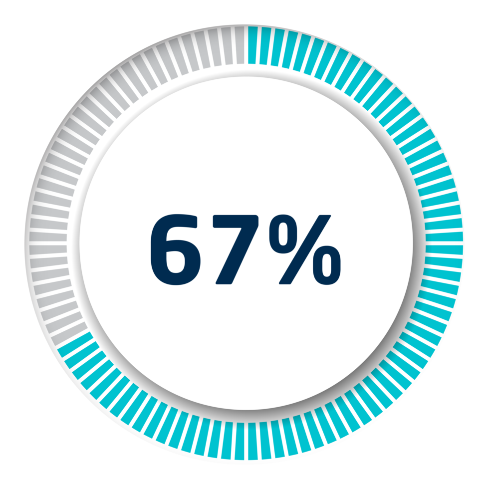 Set of circle percentage diagrams for infographics, 3D design png