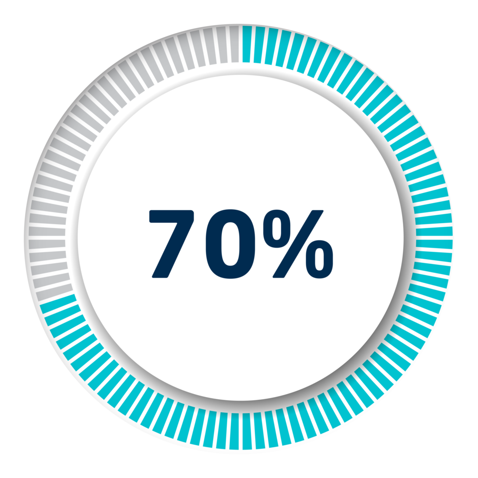Set of circle percentage diagrams for infographics, 3D design png