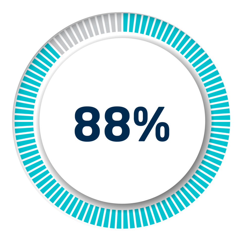 Set of circle percentage diagrams for infographics, 3D design png