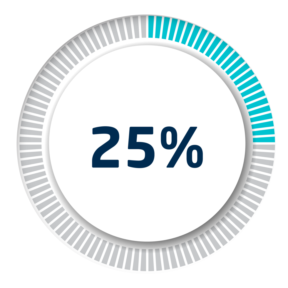 Set of circle percentage diagrams for infographics, 3D design png