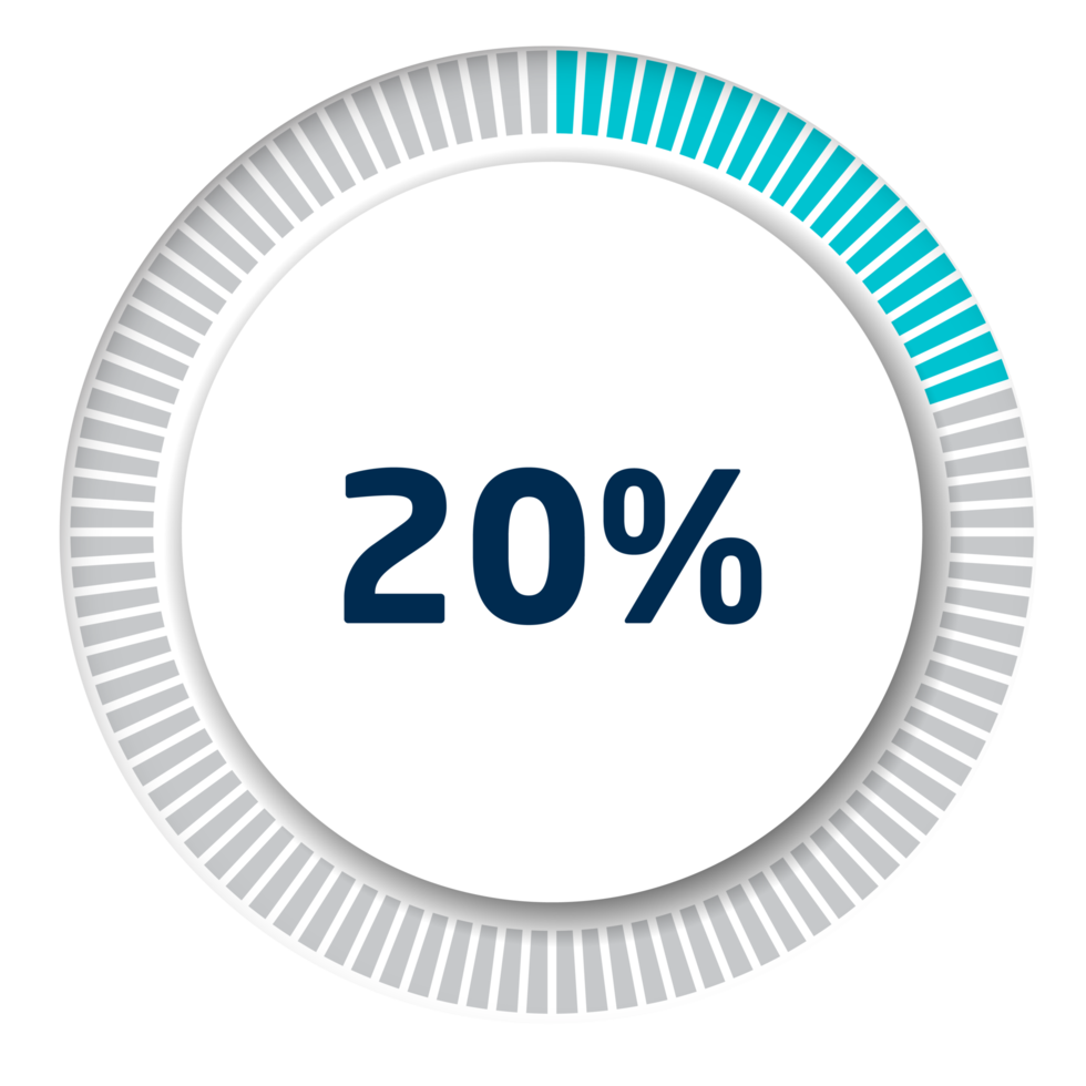 Set of circle percentage diagrams for infographics, 3D design png