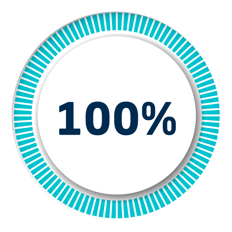 Set of circle percentage diagrams for infographics, 3D design png