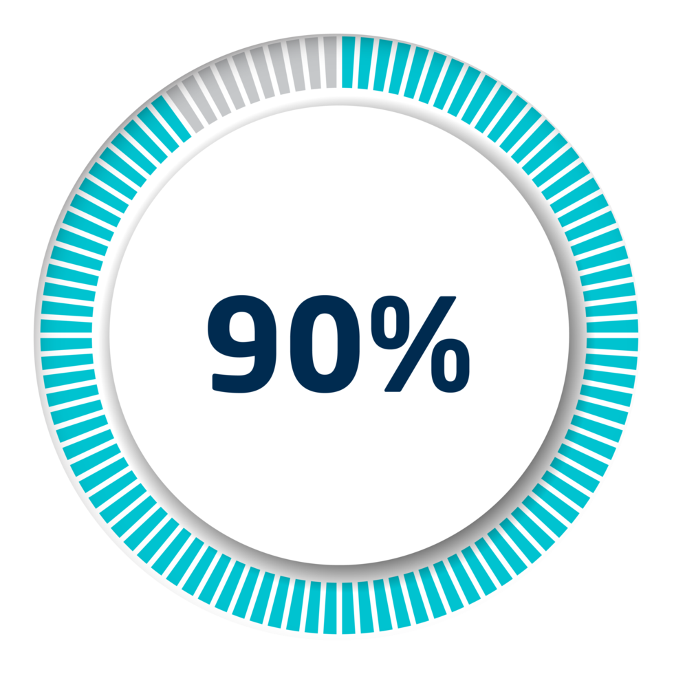 Set of circle percentage diagrams for infographics, 3D design png