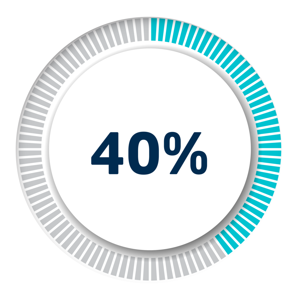 Set of circle percentage diagrams for infographics, 3D design png