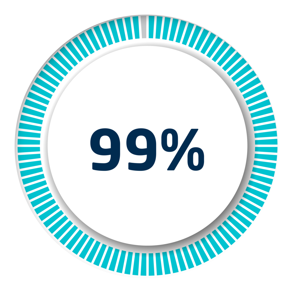 Set of circle percentage diagrams for infographics, 3D design png