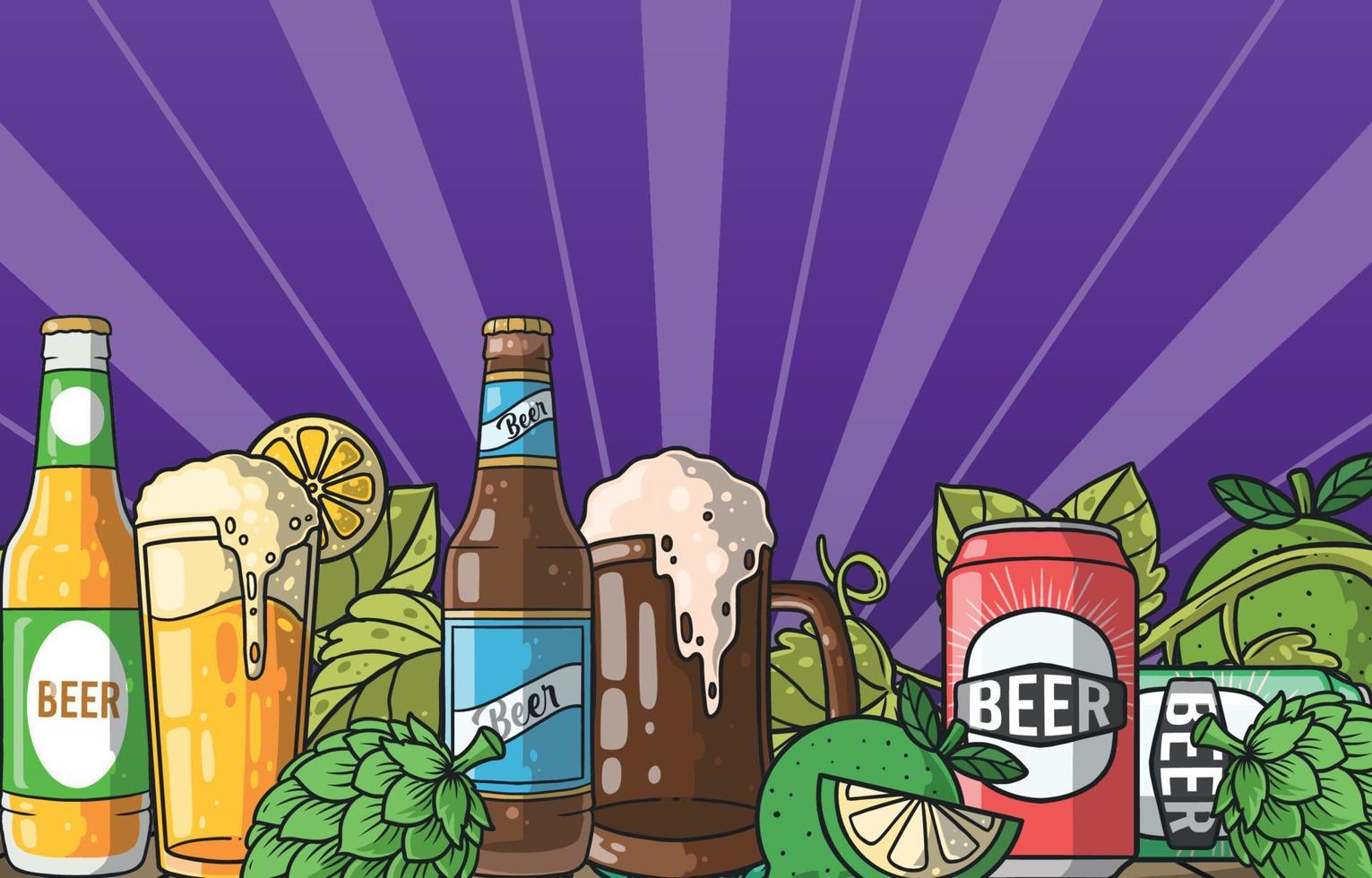 Beer Hop And Lime Concept vector