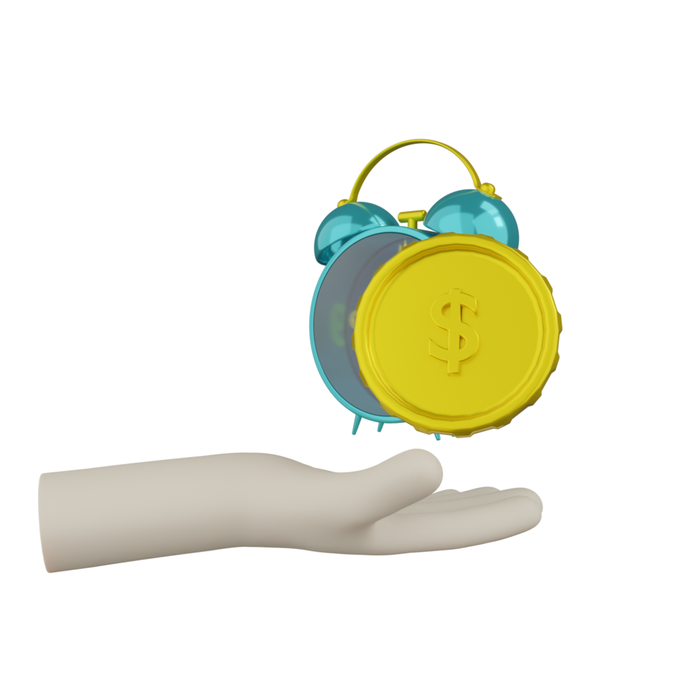 3D Hand With Clock png