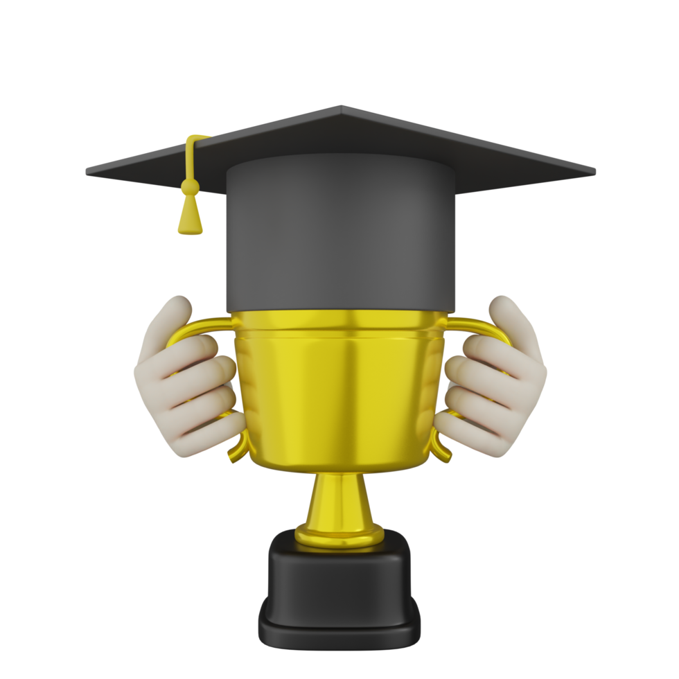 3D Isolated Hand With Things About Education png