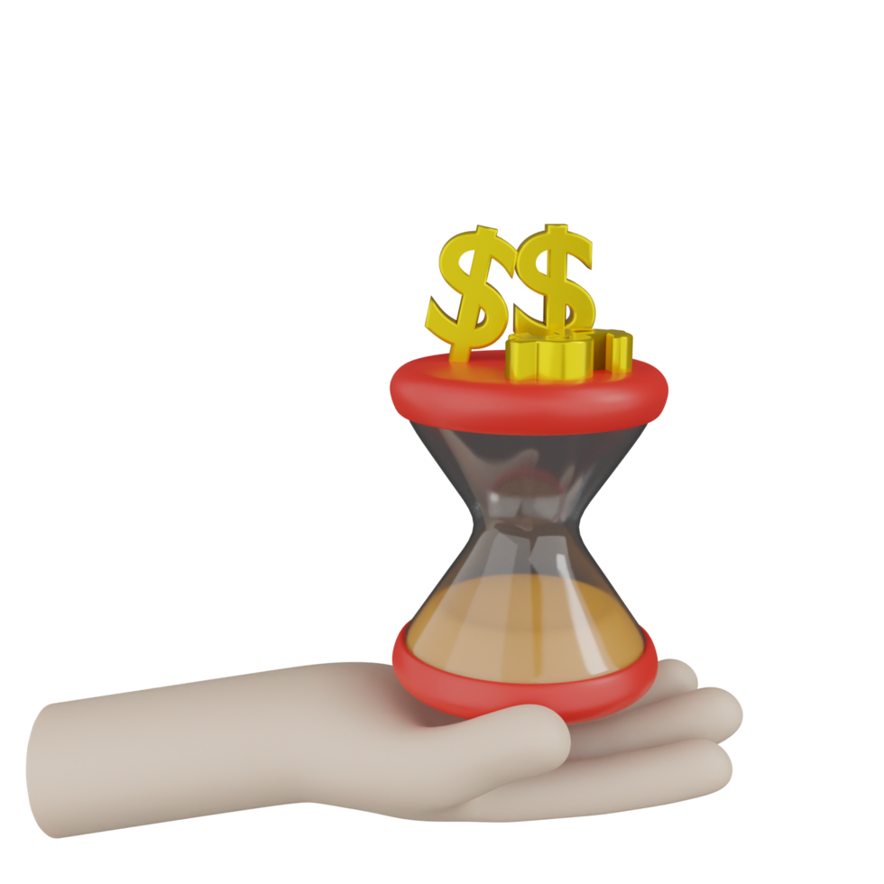 3D Hand With Clock png