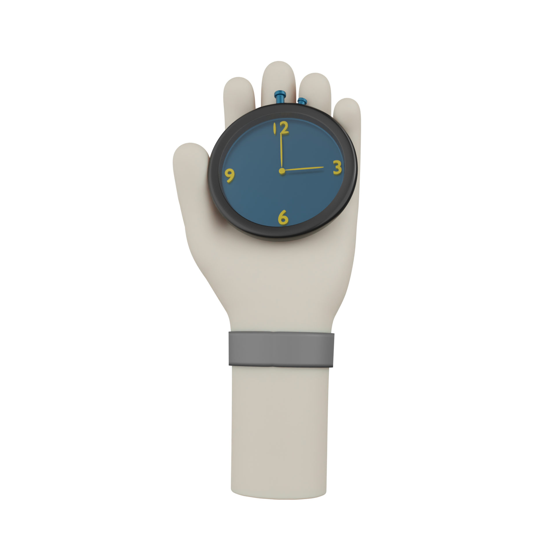 3D Hand With Clock 11420271 PNG
