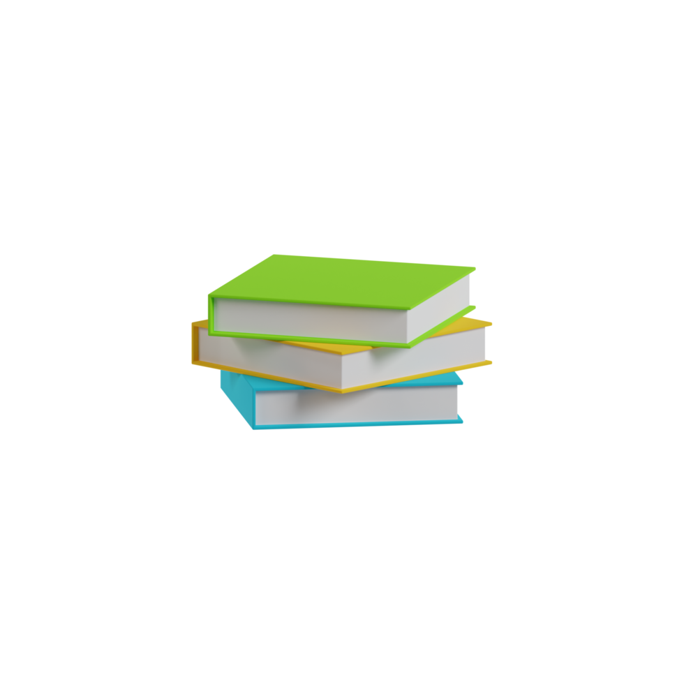 3D Isolated Various Books png