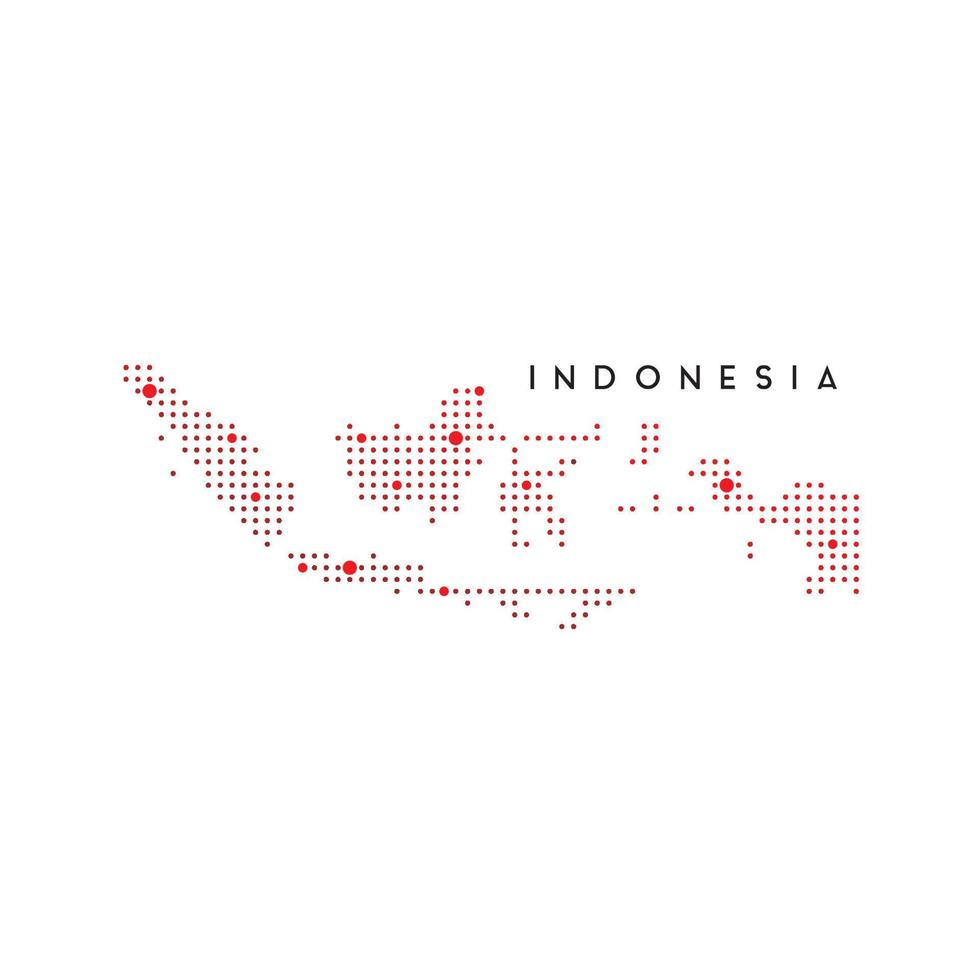 plantilla de diseño de logotipo de mapa de indonesia usando concepto punteado vector