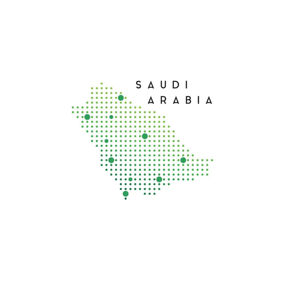 plantilla de diseño de logotipo de mapa de arabia saudita usando concepto punteado vector