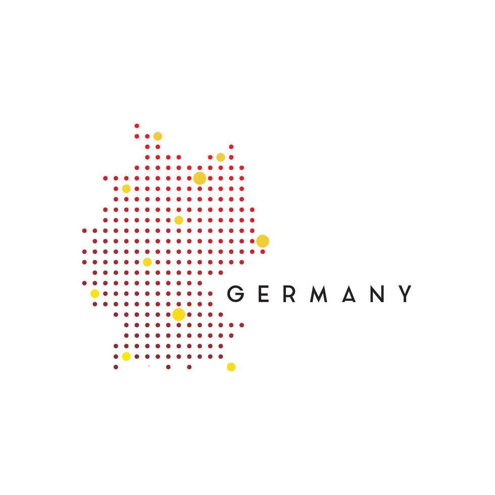 plantilla de diseño de logotipo de mapa de alemania usando concepto punteado vector