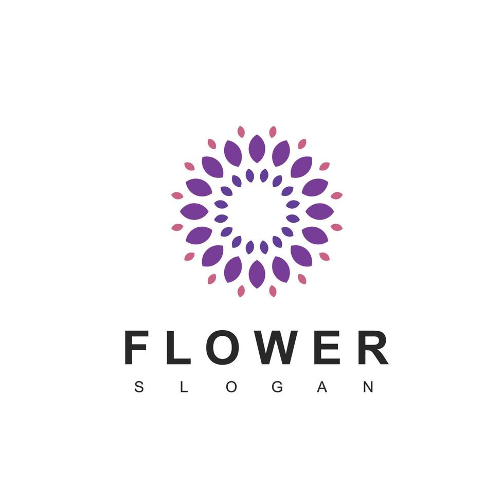 plantilla de diseño de logotipo de flor morada vector