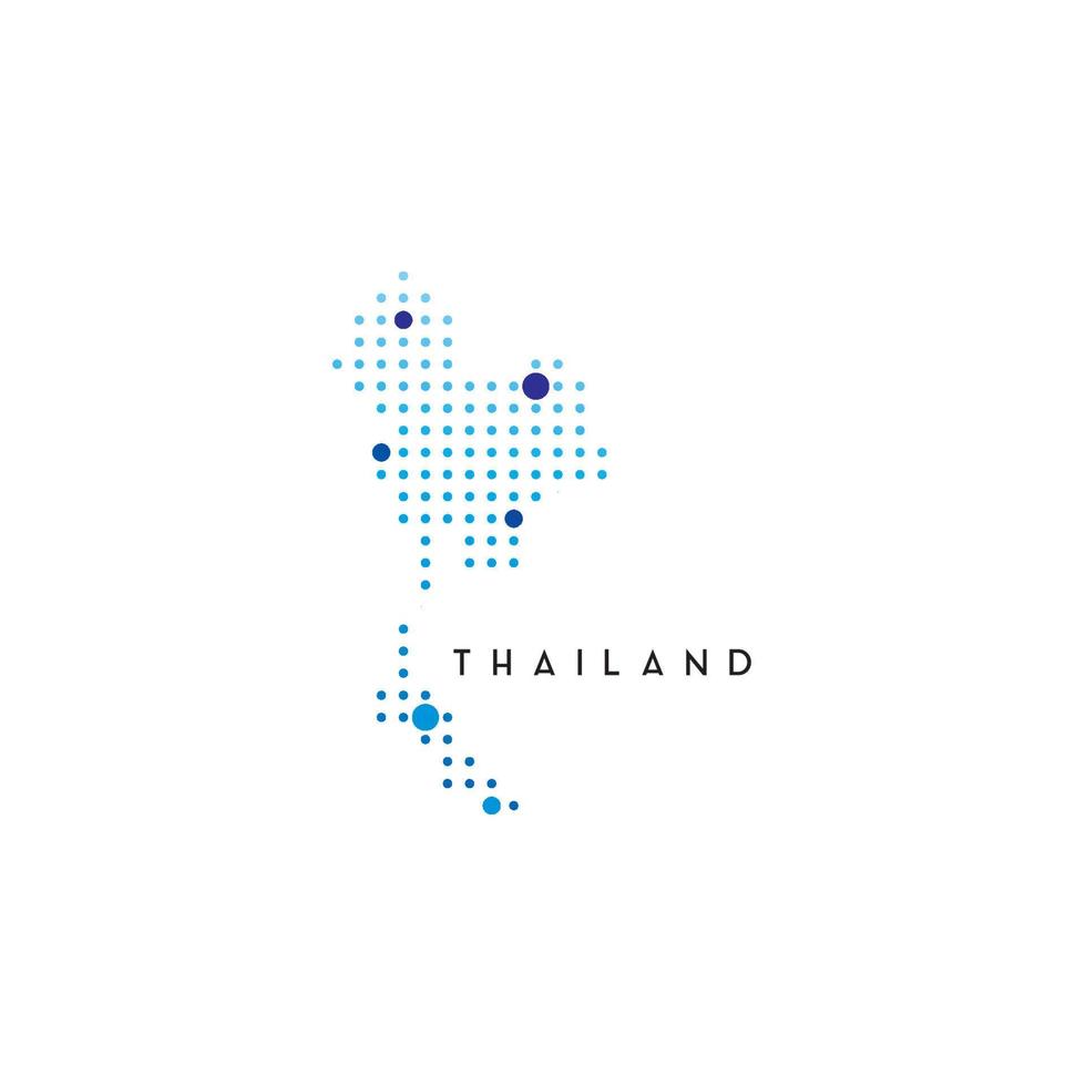 plantilla de diseño de logotipo de mapa de Tailandia punteado vector