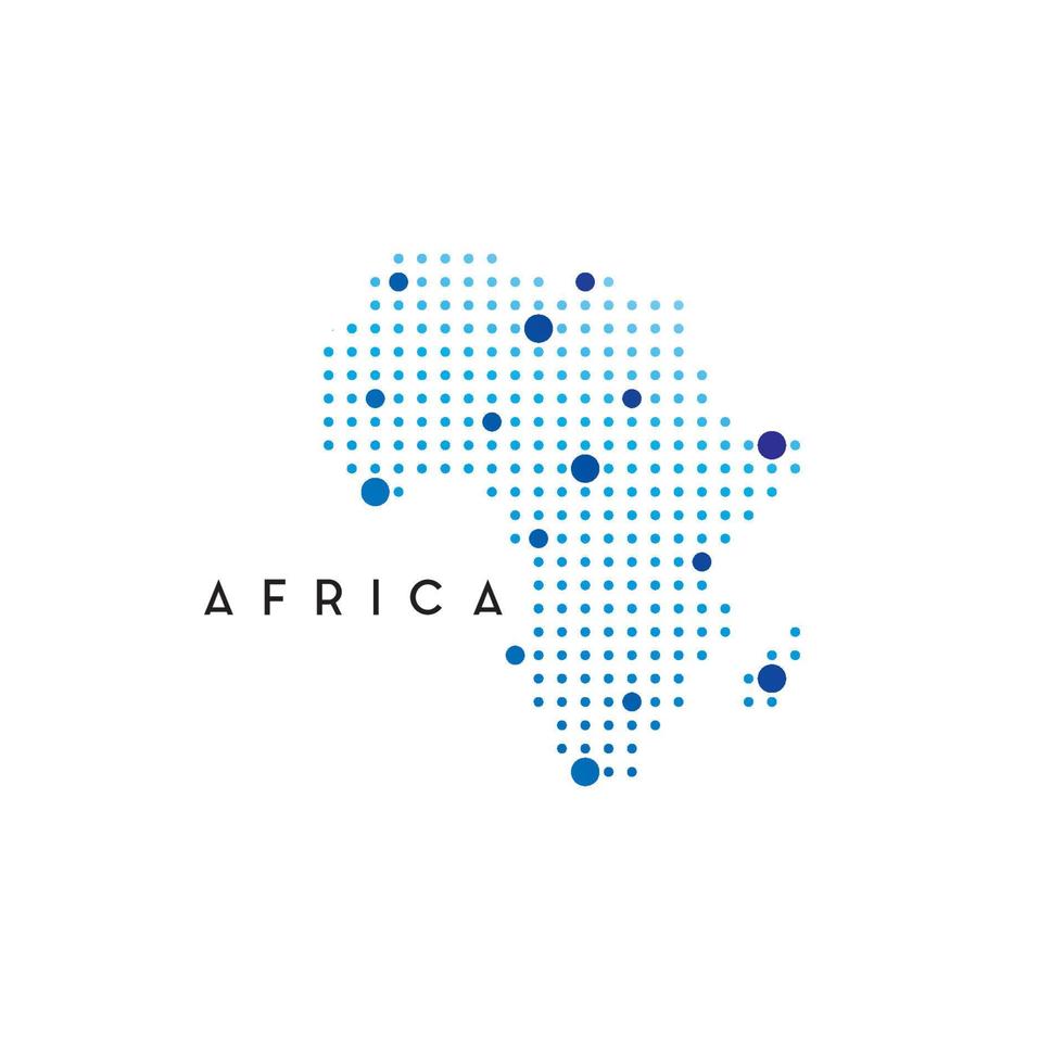 plantilla de diseño de logotipo de mapa de áfrica usando concepto punteado vector
