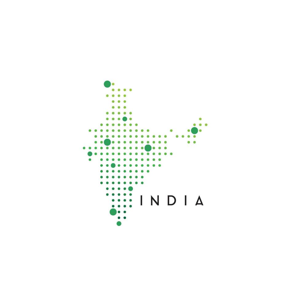 plantilla de diseño de logotipo de mapa de india usando concepto punteado vector