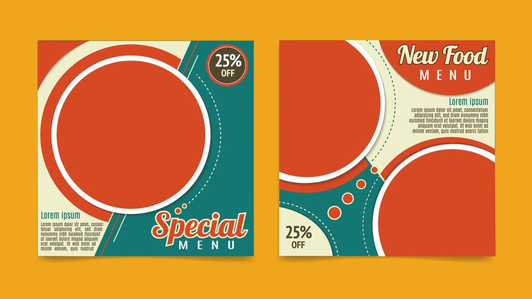 Healthy Food Menu Social Media Post Template 11420394 Vector Art At 
