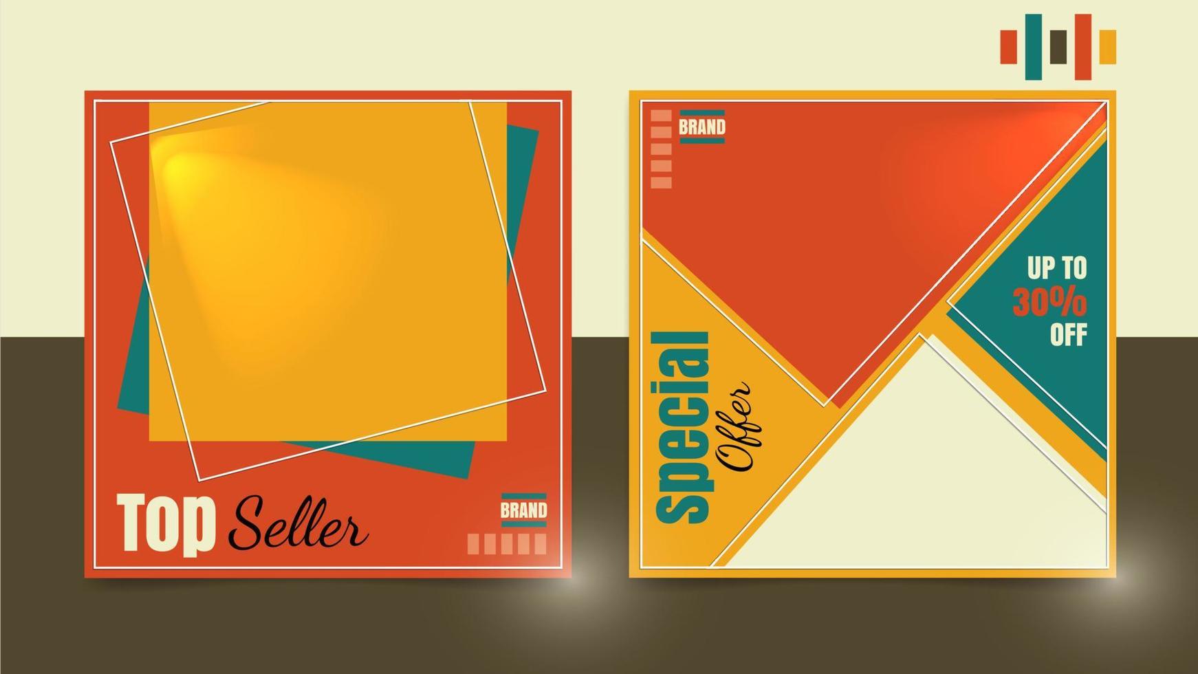 Modern geometric rectangle style poster template vector