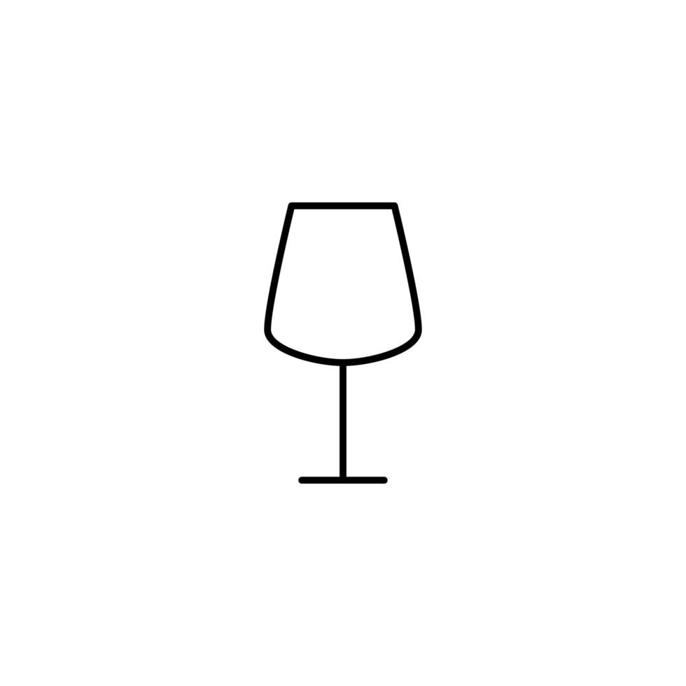 empty red wine glass icon on white background. simple, line, silhouette and clean style. black and white. suitable for symbol, sign, icon or logo vector