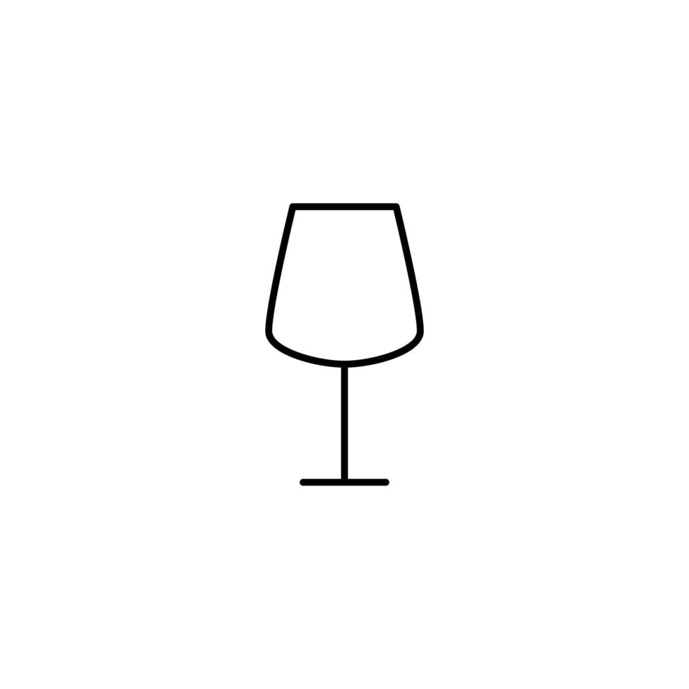 icono de copa de vino tinto vacío sobre fondo blanco. simple, línea, silueta y estilo limpio. en blanco y negro. adecuado para símbolo, signo, icono o logotipo vector