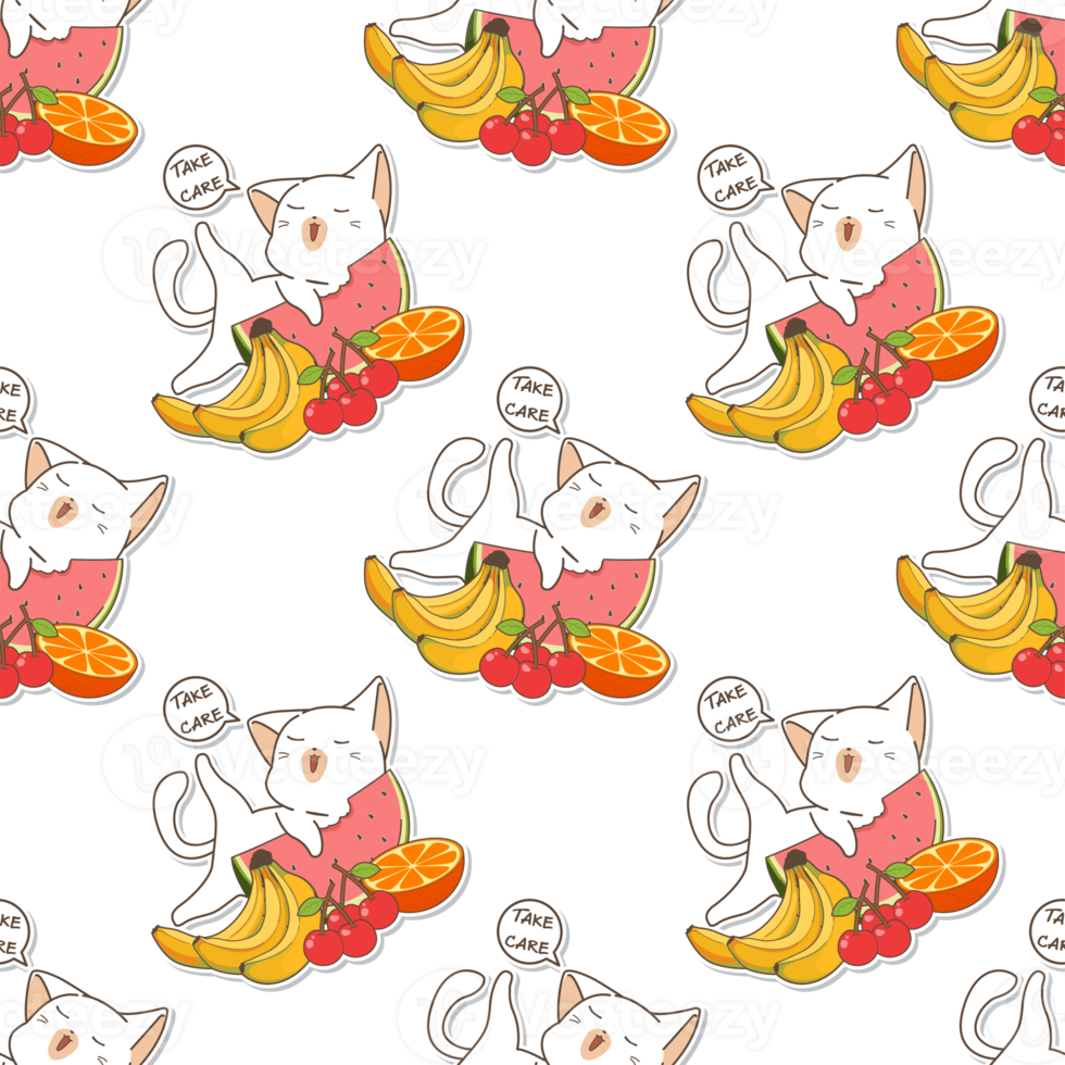 cat cartoon character pattern png