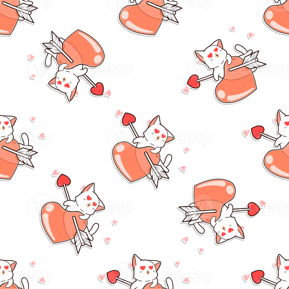 cat cartoon character pattern png