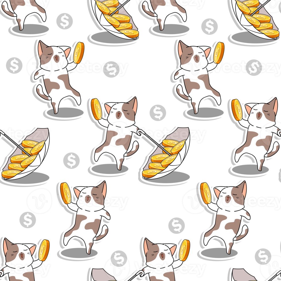 cat cartoon character pattern png