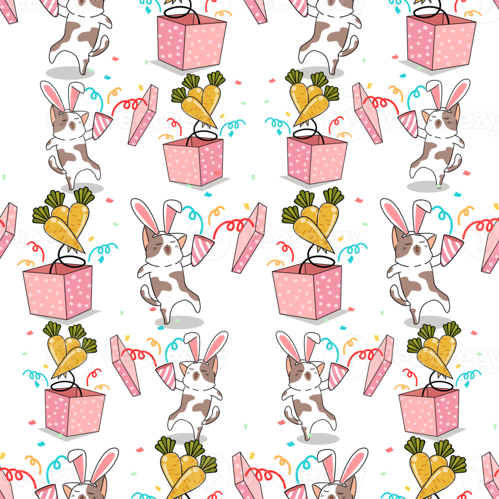 cat cartoon character pattern png