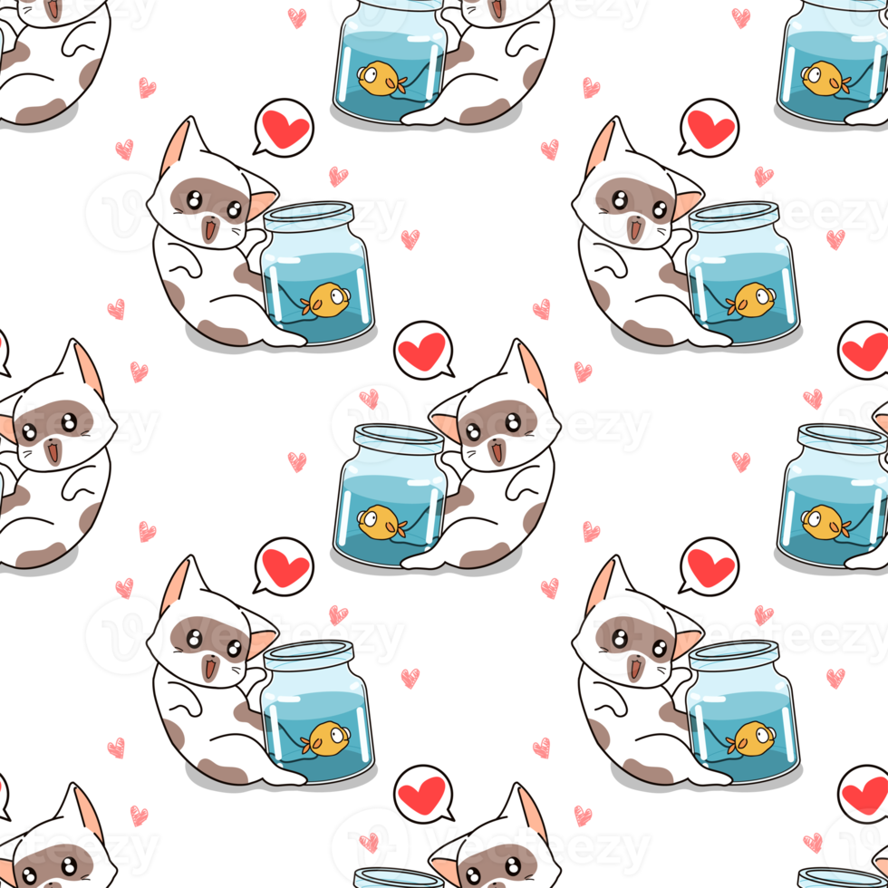 cat cartoon character pattern png