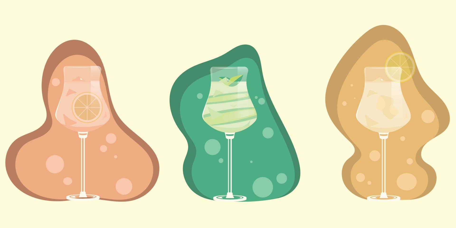 Cocktail drink set vector illustration