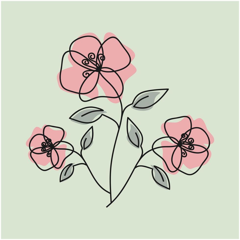 FLOWER AESTHETIC LINEART vector