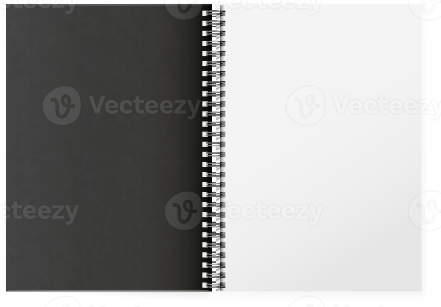 vertical open  spiral notepad png