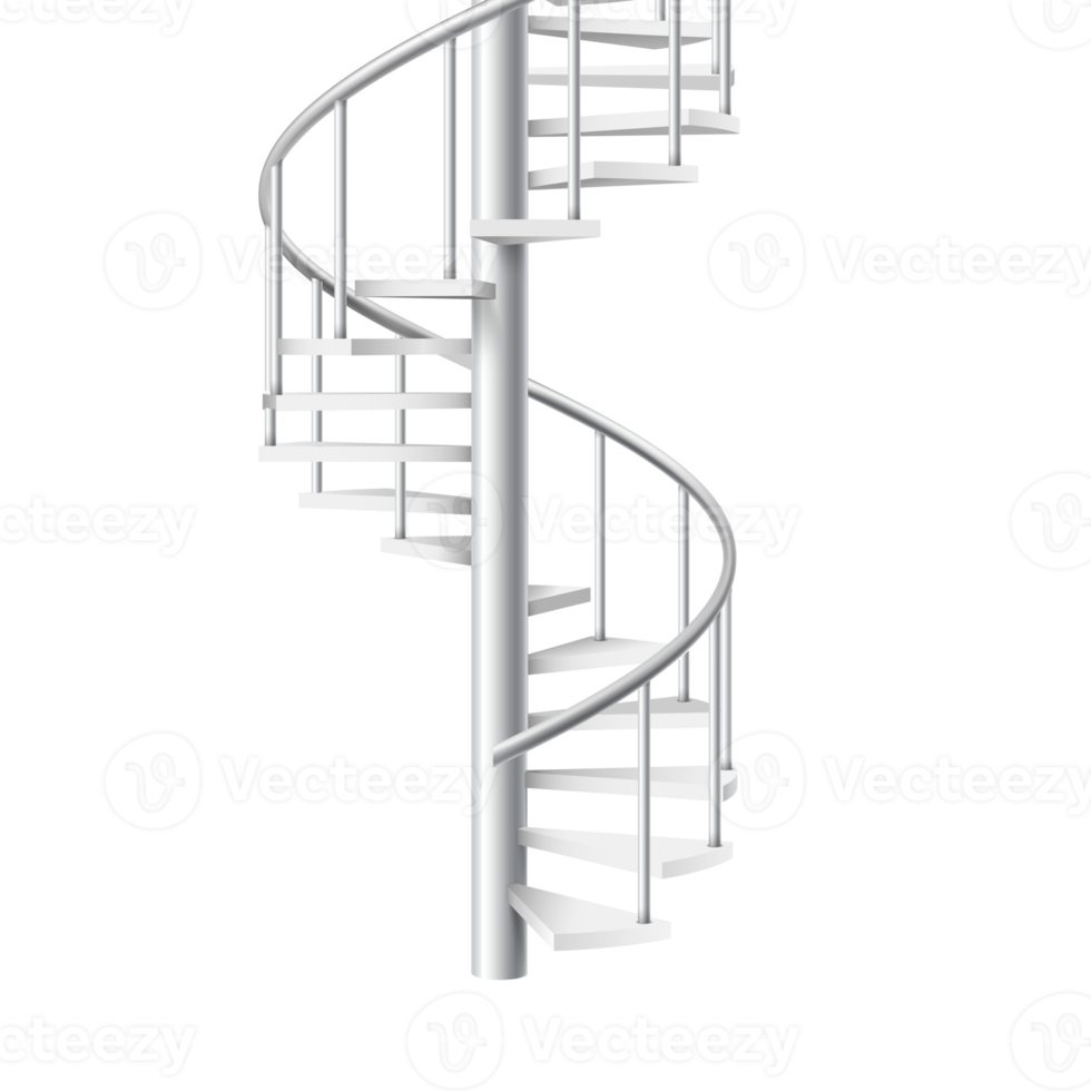 Spiral staircase realistic 3d object png